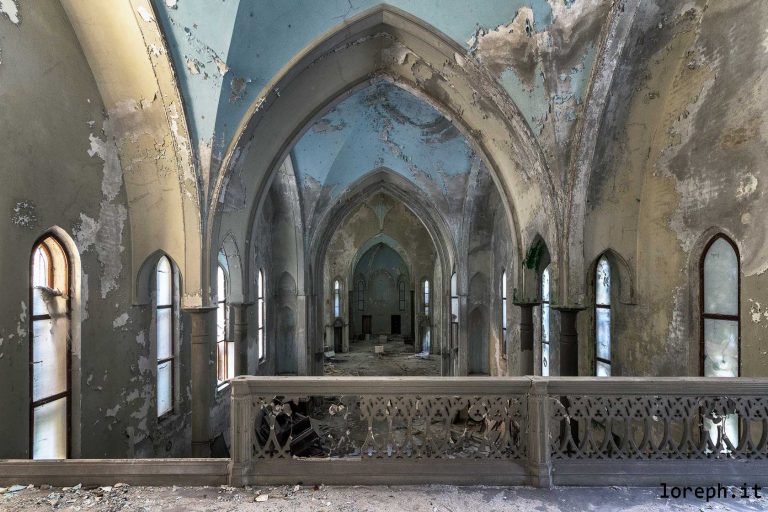 The hexagonal church. Abandoned church somewhere in North Italy