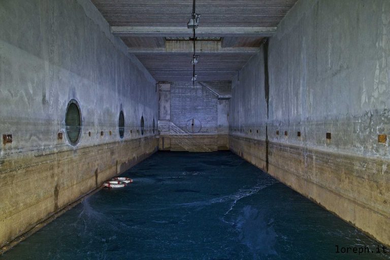 Deep pool of an abandoned nuclear research facility